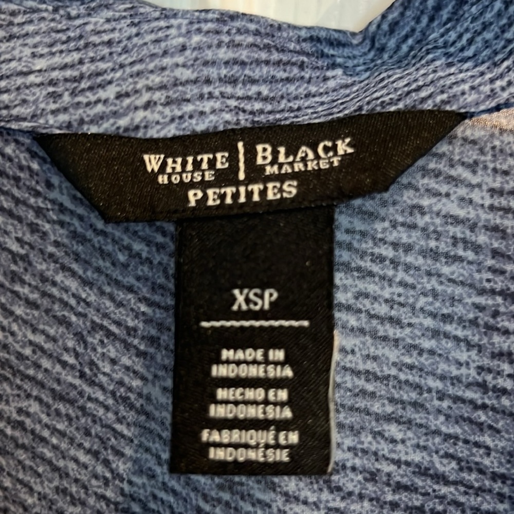 WHBM Sheer Denim-Blue Sleeveless Collar Button Down Top/Tunic Size XSP - Picture 6 of 6
